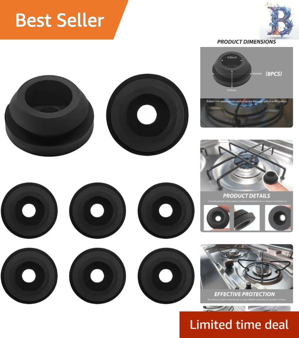 Travel-Ready 8PCS Rubber Stove Grommets – Easy Installation & Noise Absorption