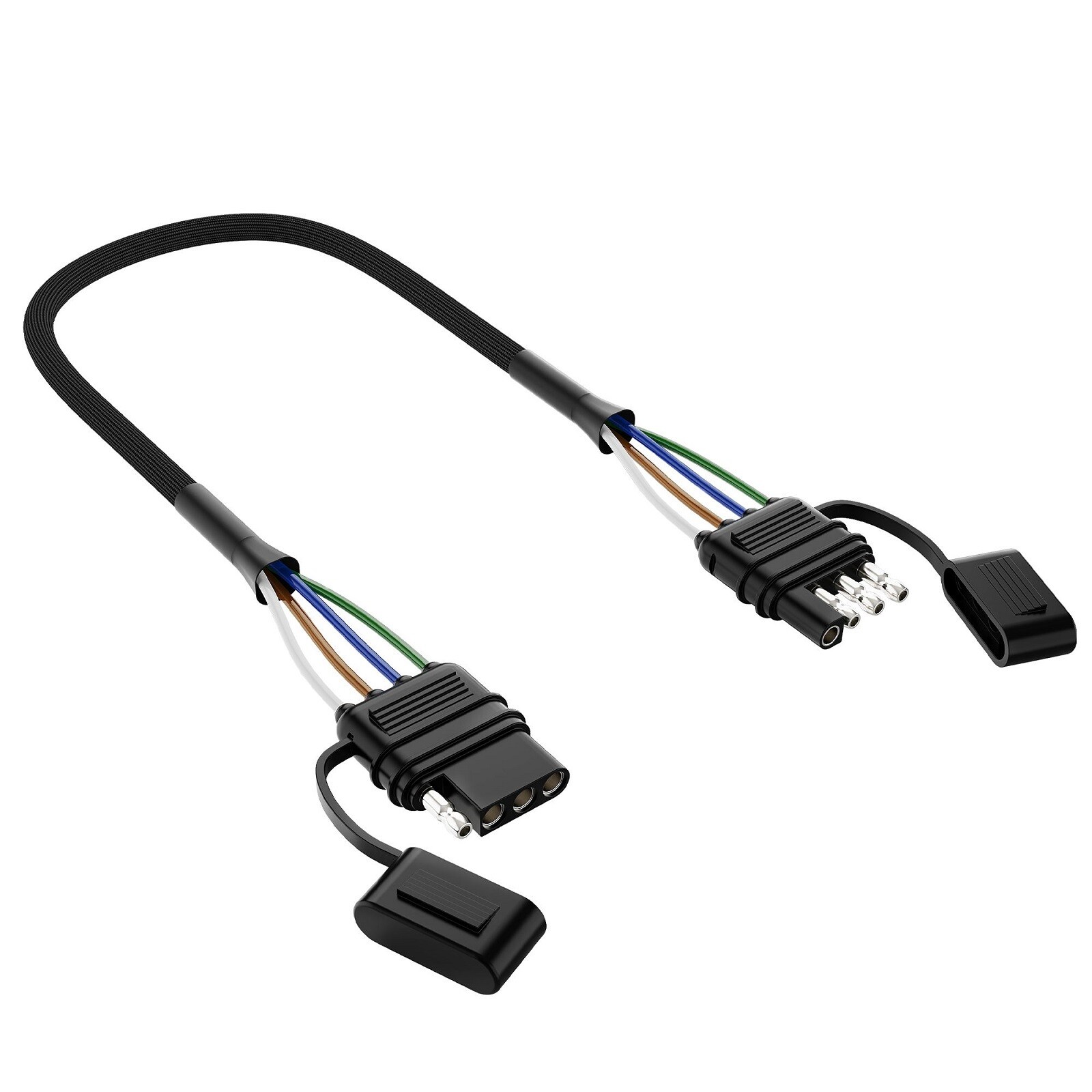 BID MICTUNING 4 Way Flat Trailer Extension Cable 16 AWG Pure Copper w/Dust Cover