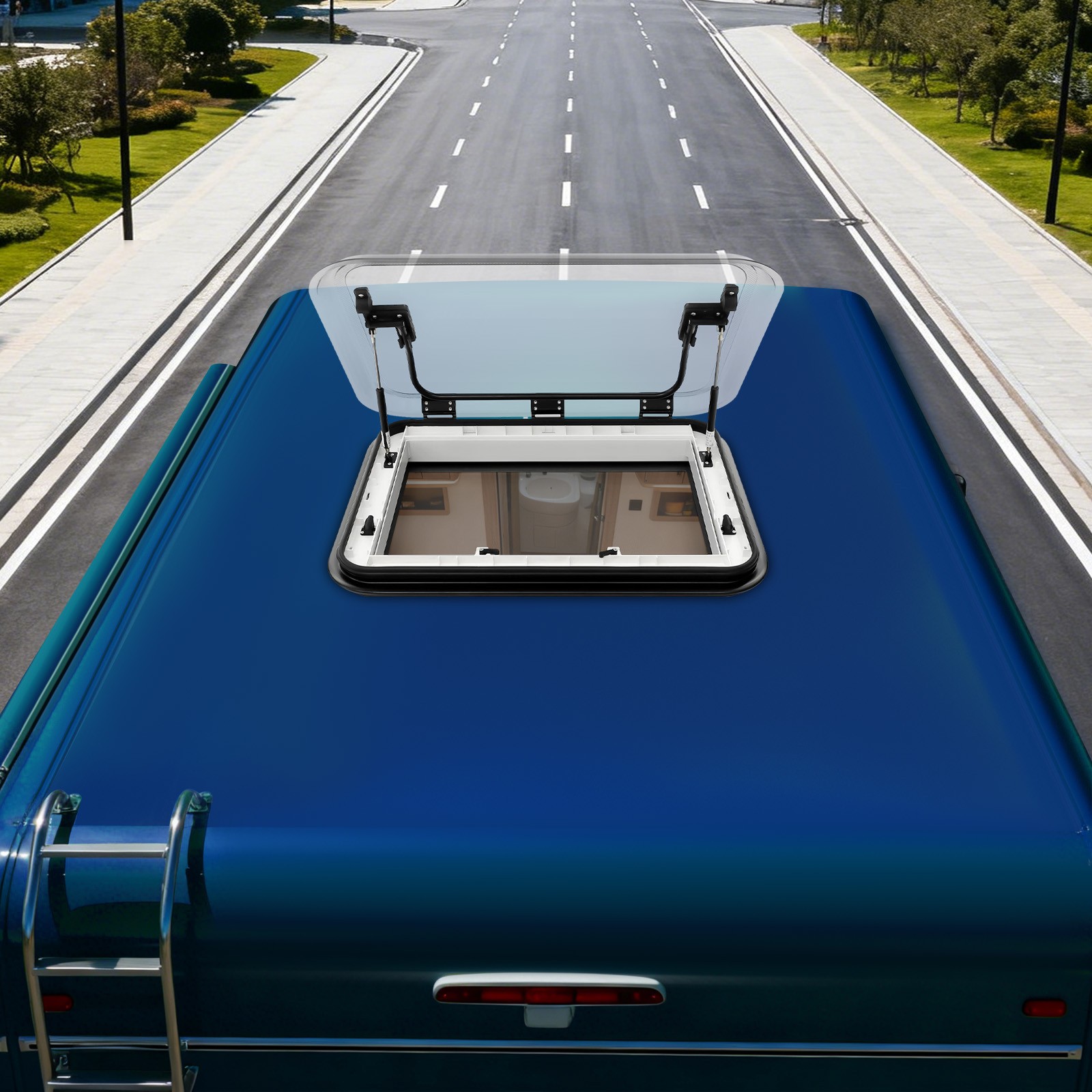 700mm*500mm Anti-UV RV Roof Vent Hatch Caravan Camper Trailer Roof Window Vent
