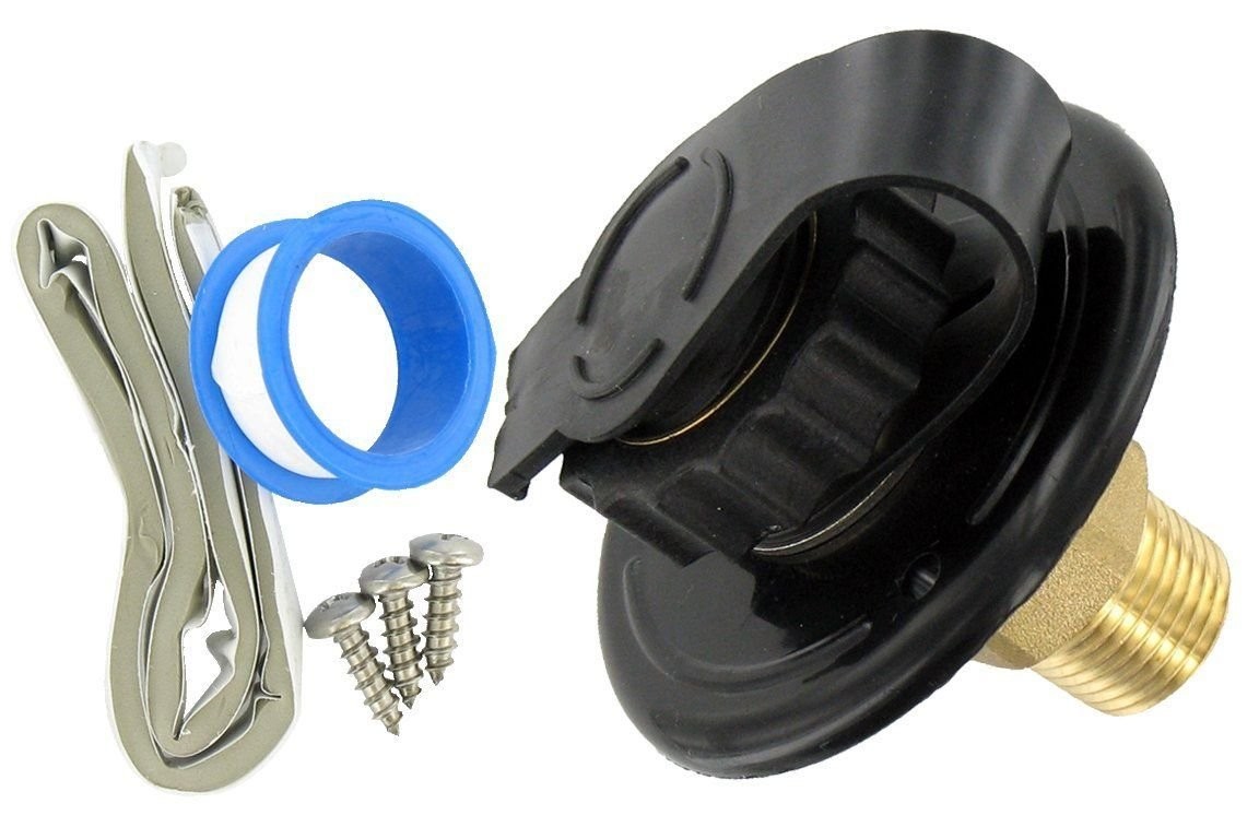 Valterra A01-0169LFVP Black 2-3/4″ RV City Water Fill w/ Flange