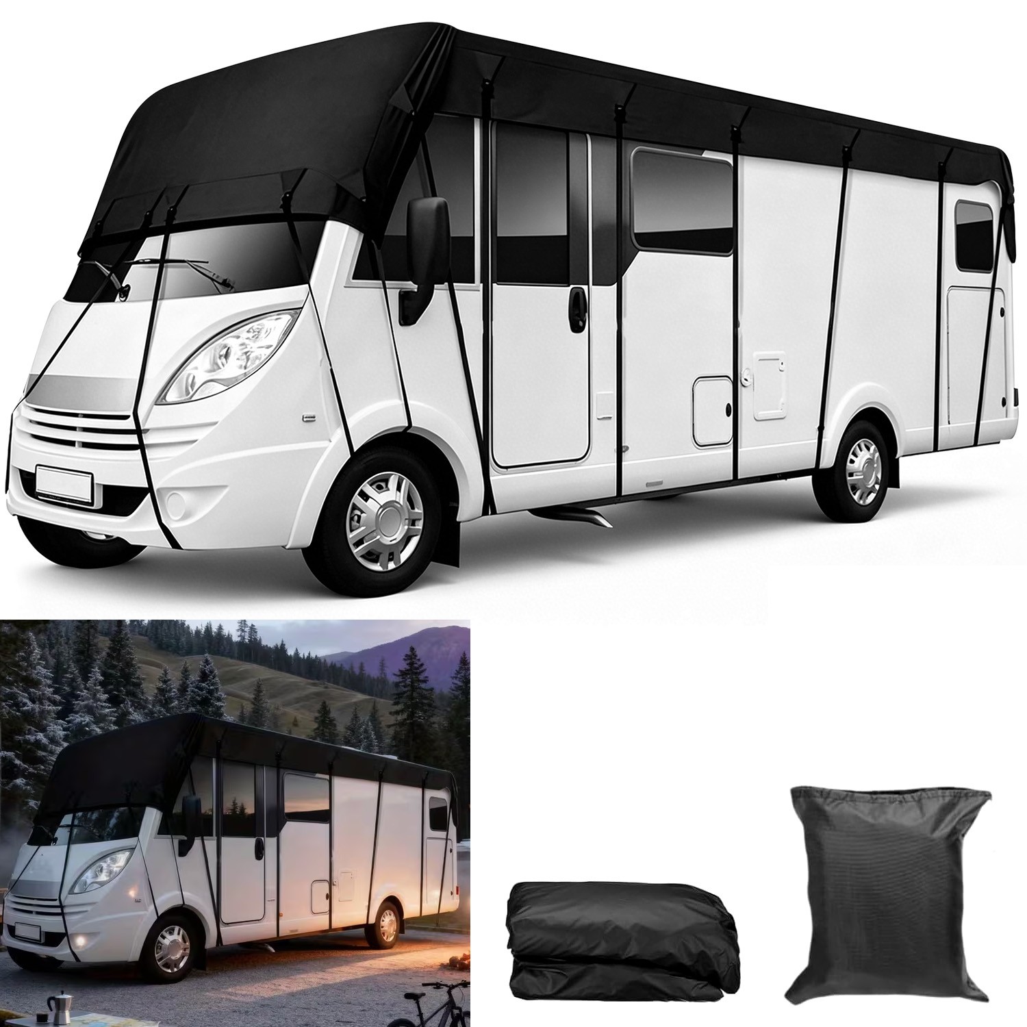 210T Waterproof RV Roof Cover Heavy Duty UV Resistant Trailer Camper Protector