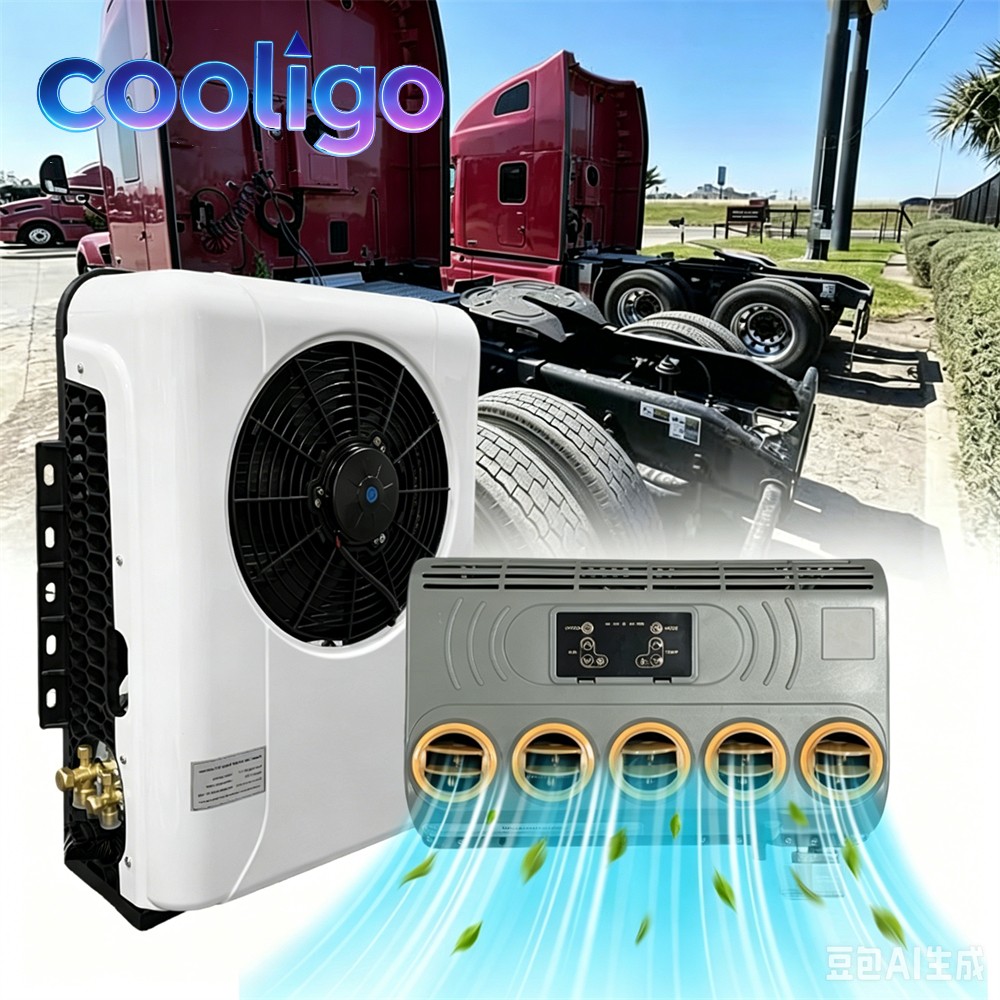 Cooligo 12V Split Air Conditioner Fast Cooling Electric A/C Set For Truck Yacht