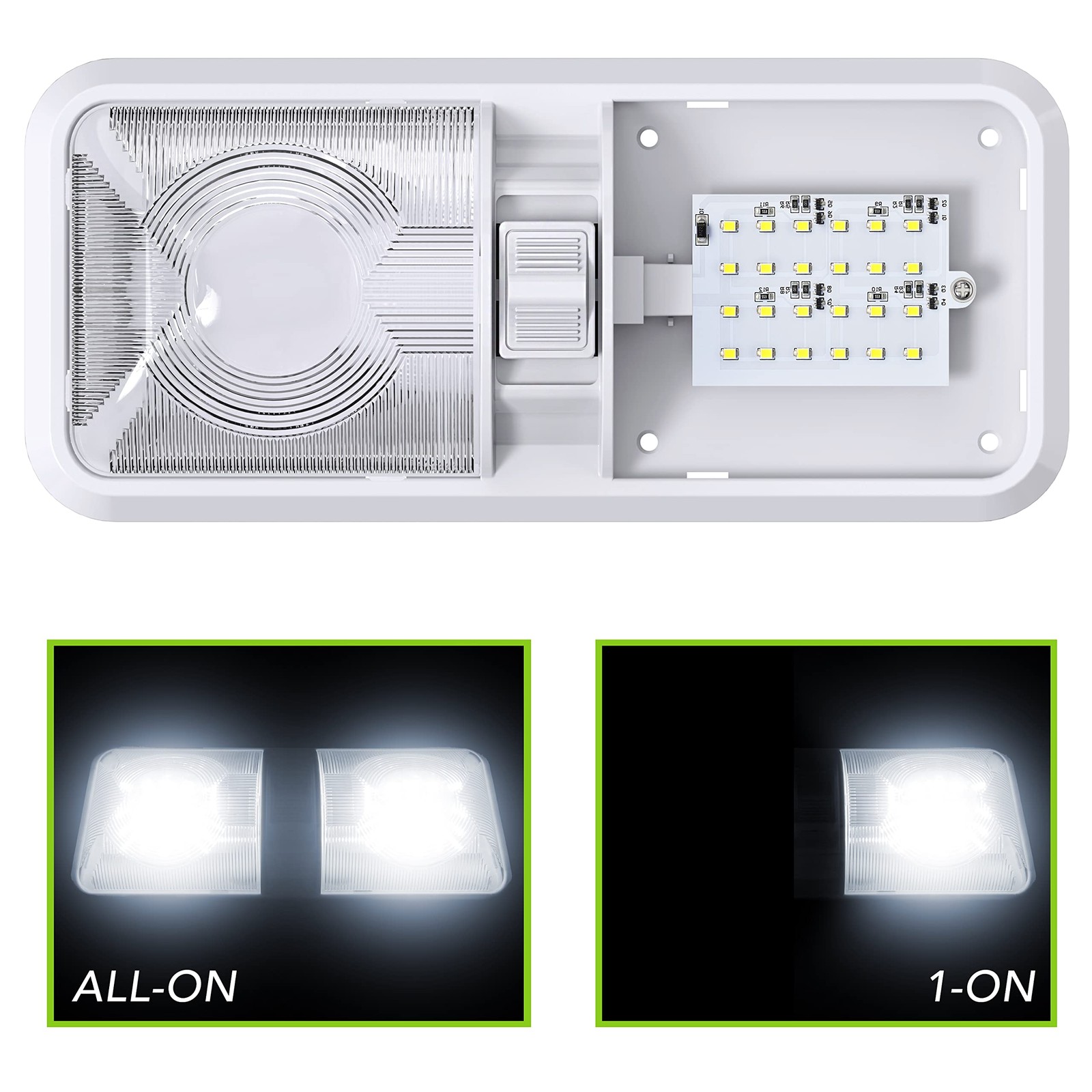 5 Pack Rv Led Ceiling Double Dome Light Fixture With On/off Switch Interior Ligh
