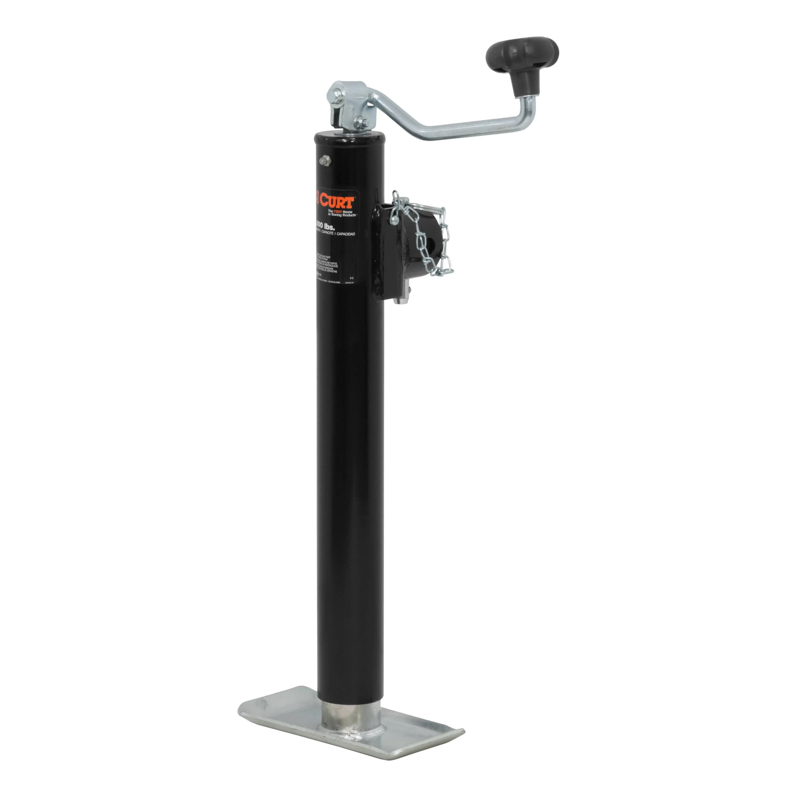 Pipe-Mount Swivel Trailer Jack w/ Top Handle 5K lbs, 15″ Travel 28356 CURT