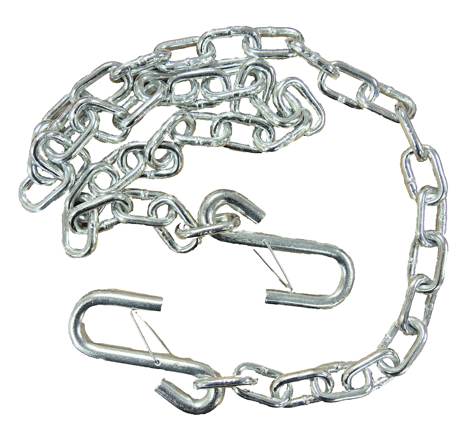 2pc Trailer Safety Chain 1/4 in. x 4 ft. S-Hooks Safety Latches Grade 30 TSC14