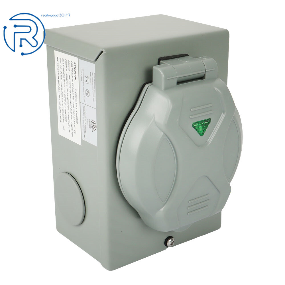 RV 50 Amp Generator Inlet Box NEMA SS2-50P 125/250V Power Inlet Box For 3 Prong