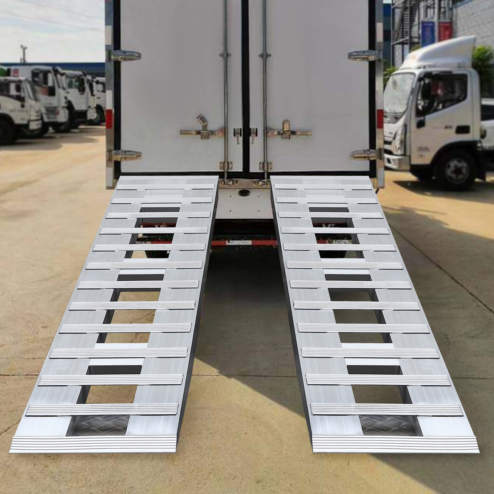 2PCS Aluminum 6000LBS Hook Ramps Car Truck Trailer Auto Hauler Tractor 72*15in