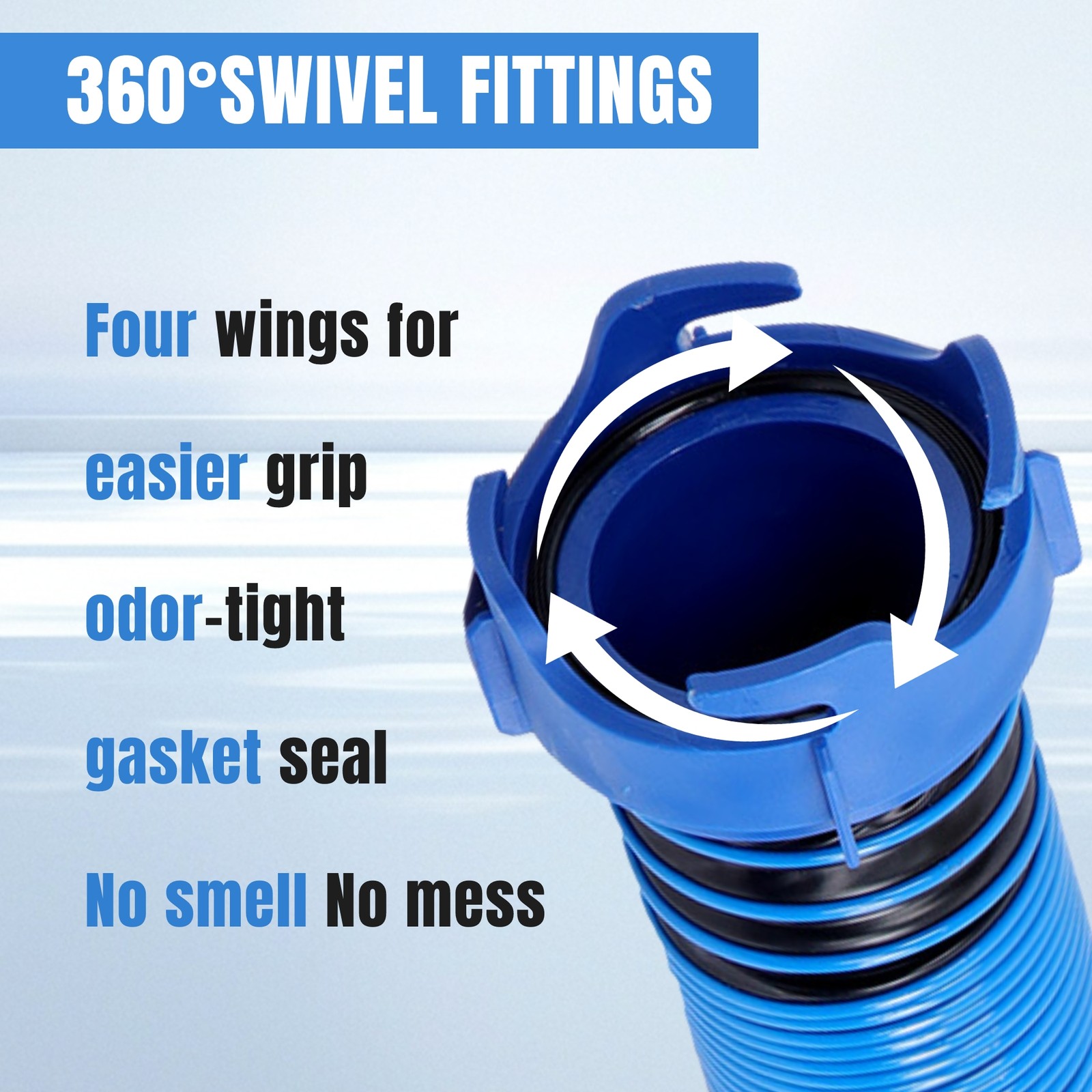 Labwork 10FT/15FT/20FT RV Sewer Hose Kit with 4-in-1 Elbow & Storage Covers