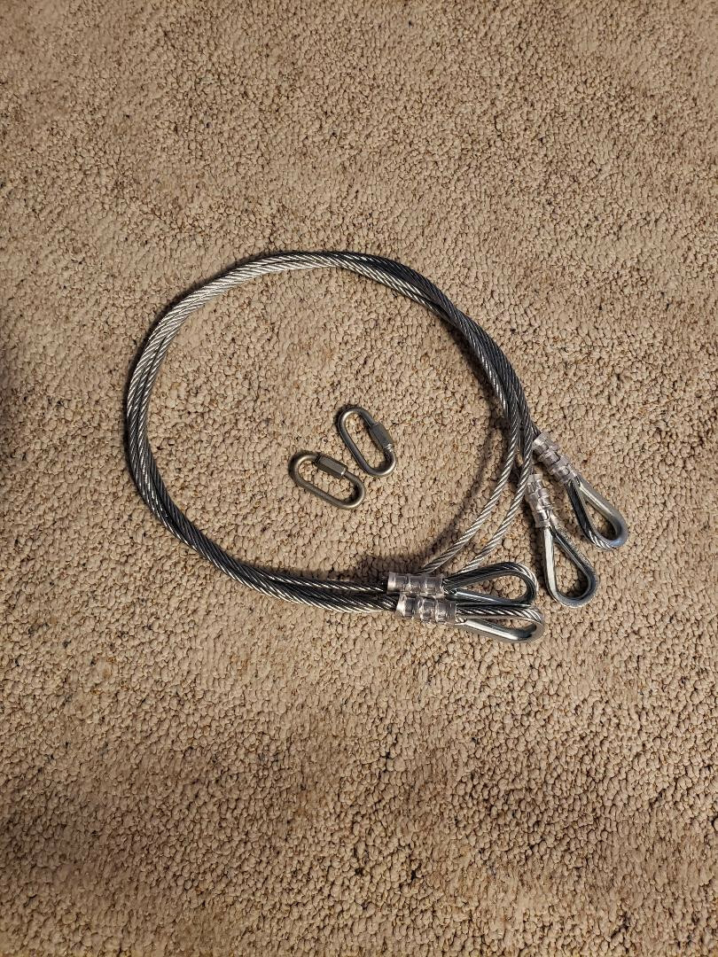 2 Replacement Cables for Gorilla Lift – Non Coated. Very Strong Cable!