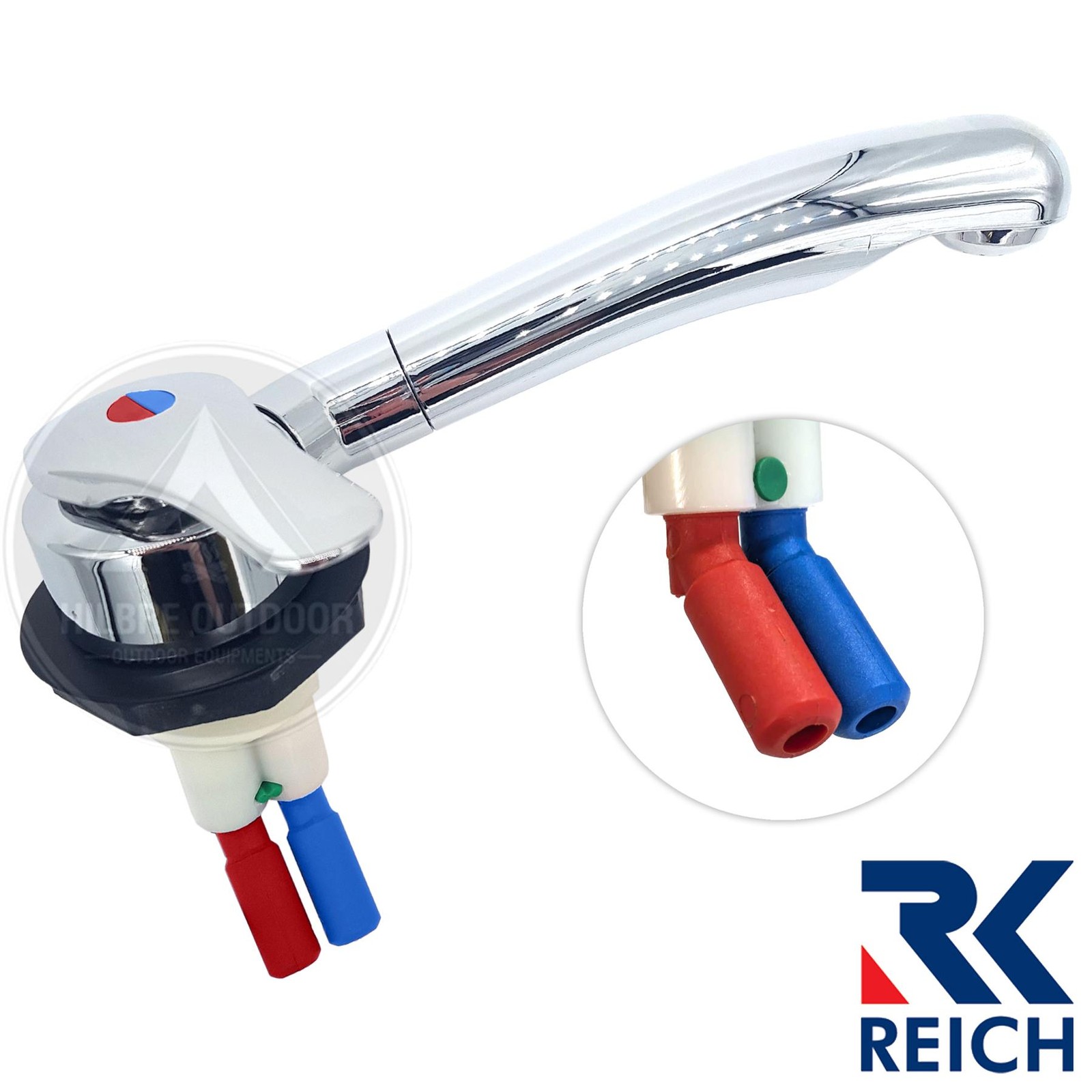 REICH CARAVAN MIXER TAP R/H CHROME SINGLE LEVER TWIST 45 DEGREE MOTORHOME