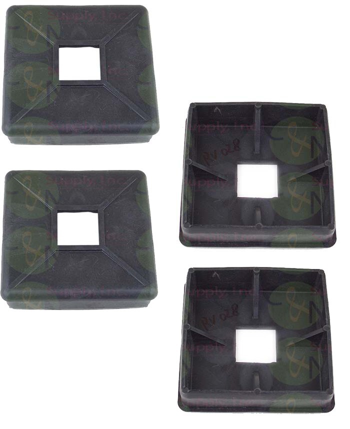 RV Bumper End Caps Rubber Plug Cover 4″ Square Vented Camper Trailer – 4 Pack