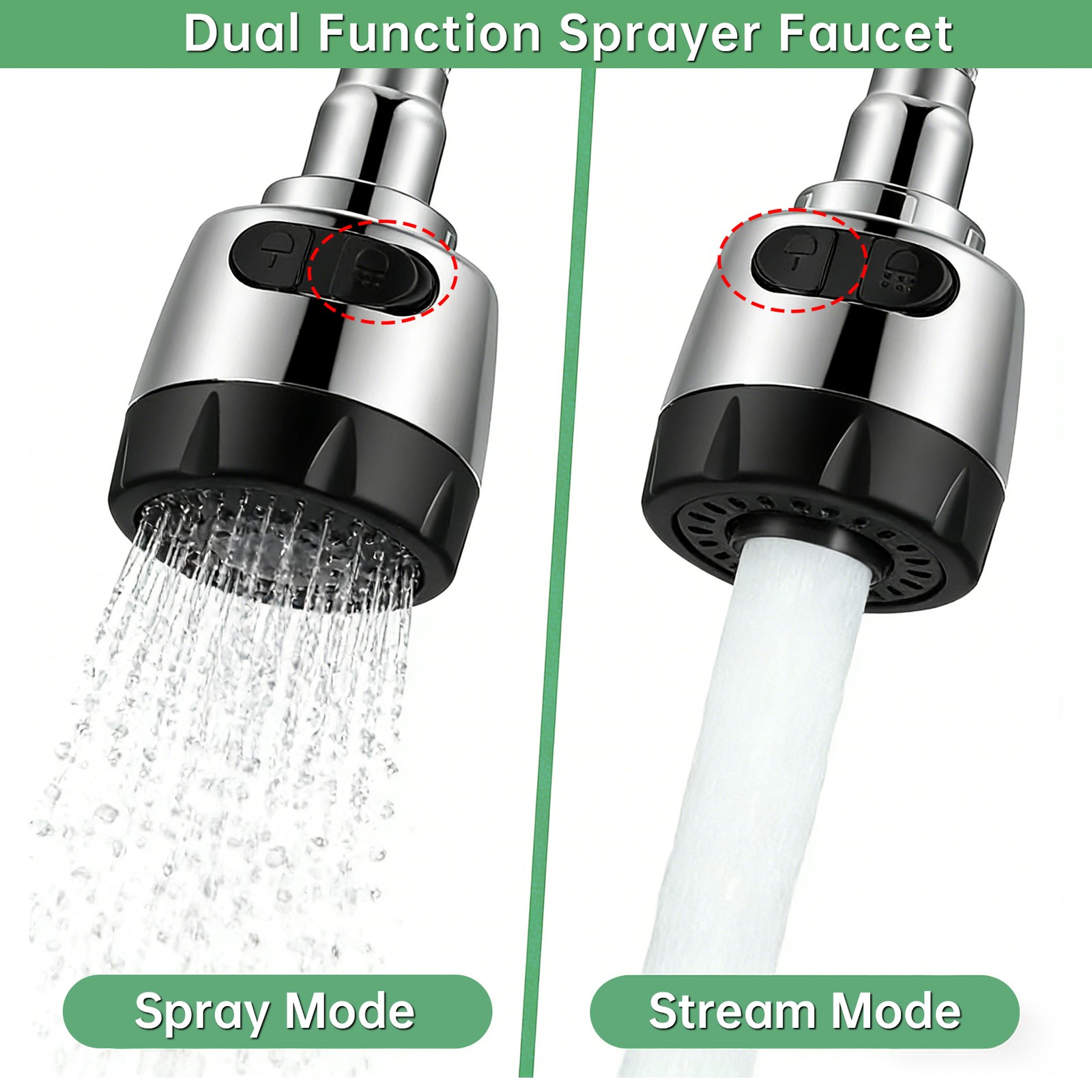 8″ RV Kitchen Faucet Swivel Double Handle Sink Pull Down Sprayer Mixer Tap US