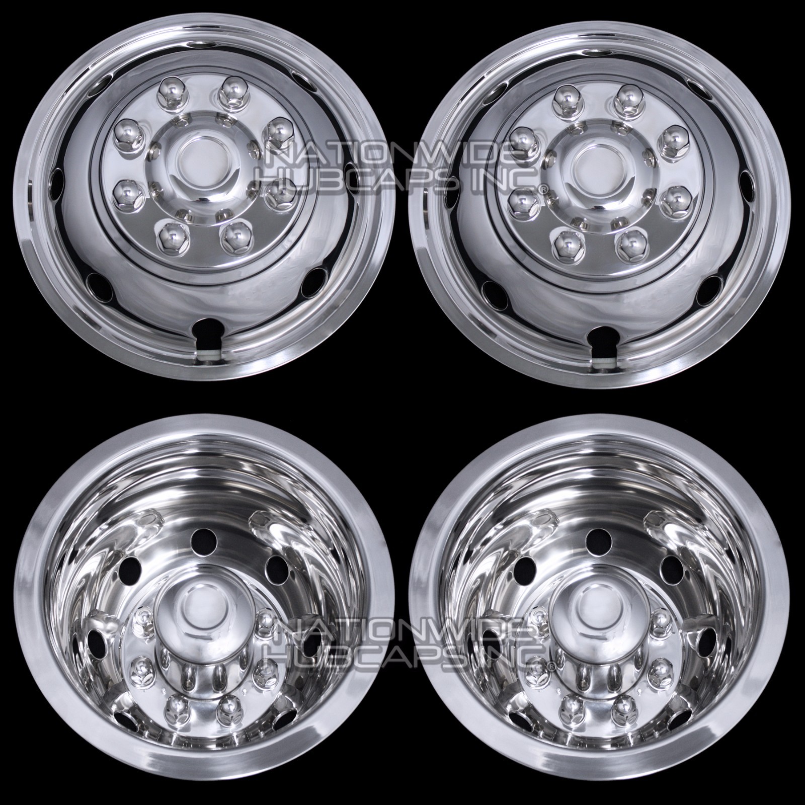 Chevy GMC 3500 16″ Dual Steel Wheel Simulators Dually 8 Lug Rim Liners Covers