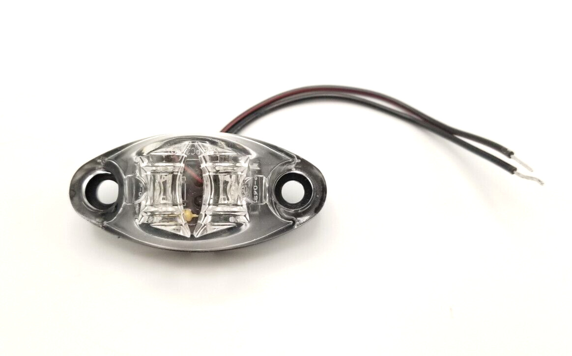 Amber Clear LED Oval Dragon’s Eye 2 Diode Amber Marker Clearance Trailer Light