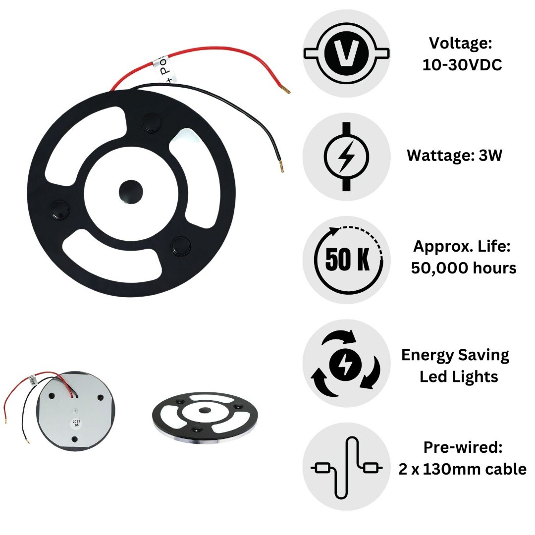 12V LED Spot Light Touch Control Dimmer Switch Motorhome Campervan Caravan Boat