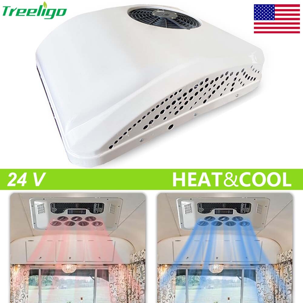 12000BTU 24V DC Rooftop Air Conditioner RV Truck A/C Unit Cool & Heat 2 in 1