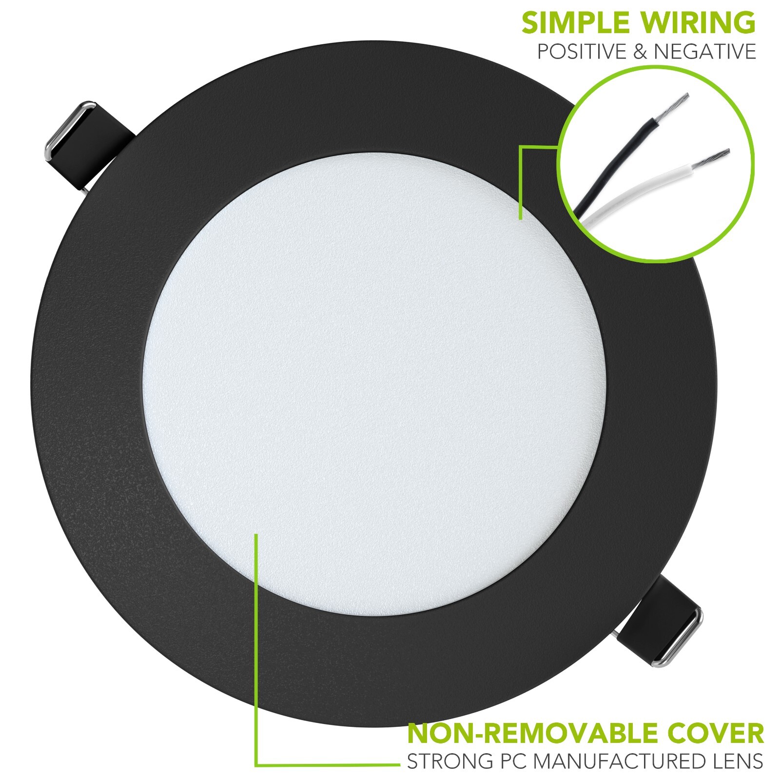 5 x 4.75″ LED RECESSED DOWN LIGHT INTERIOR CEILING FOR RVs BOATS 12V NW BLACK