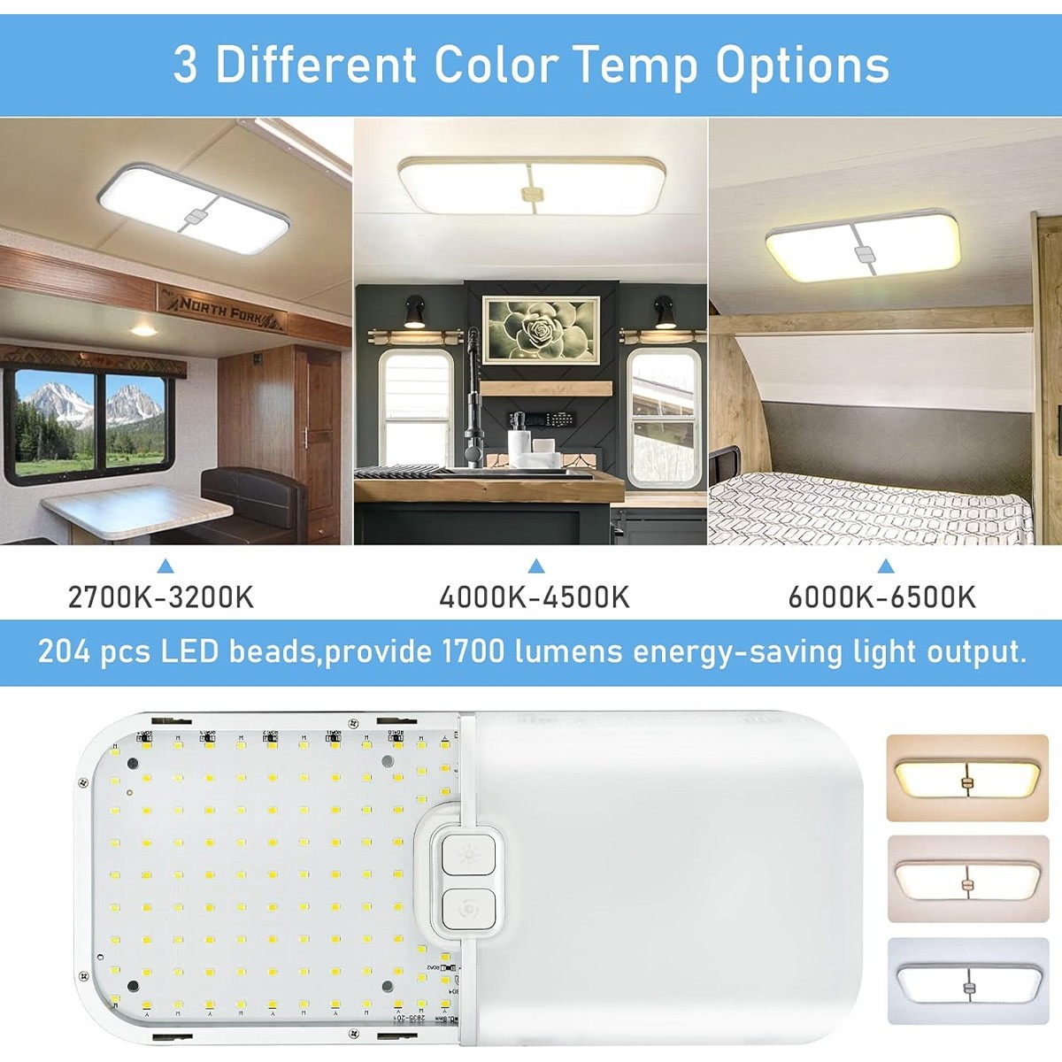 2-10x 12V Led RV Ceiling Dome Light RV Interior Lighting for Trailer Camper Boat