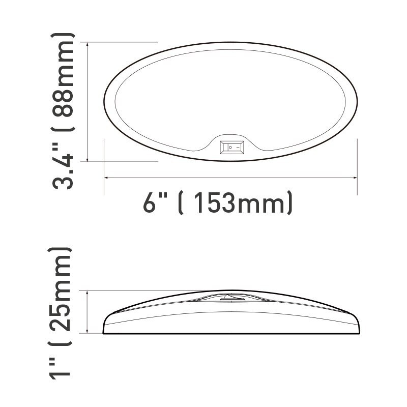 Dream Lighting LED RV Pancake Light w/ Switch, Ultra Bright, 3500K
