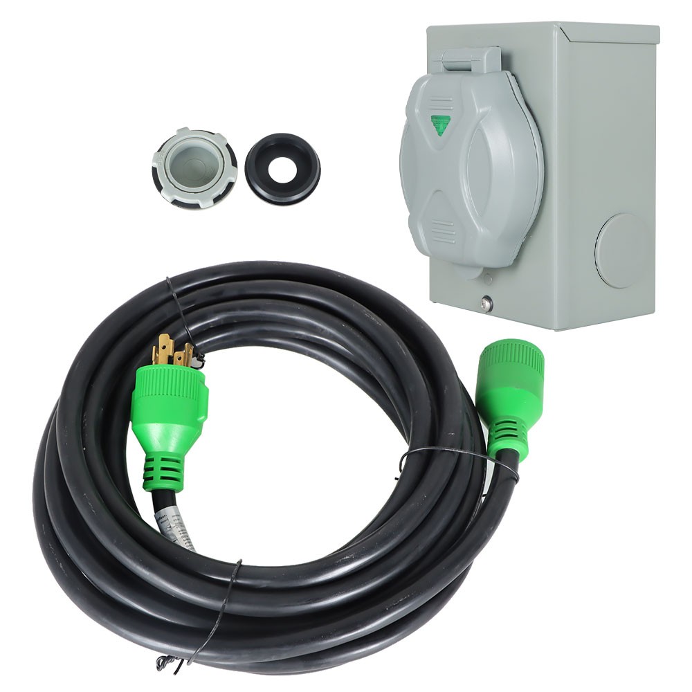 30 Amp 25/50/75/100Ft L14-30 Generator Extension Power Cord Power Inlet Box