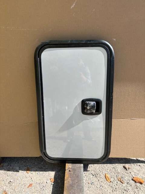 RV/Trailer Cargo Door / Access Door. White 18″x31″x2″, W/ Locks, No Keys, #123B