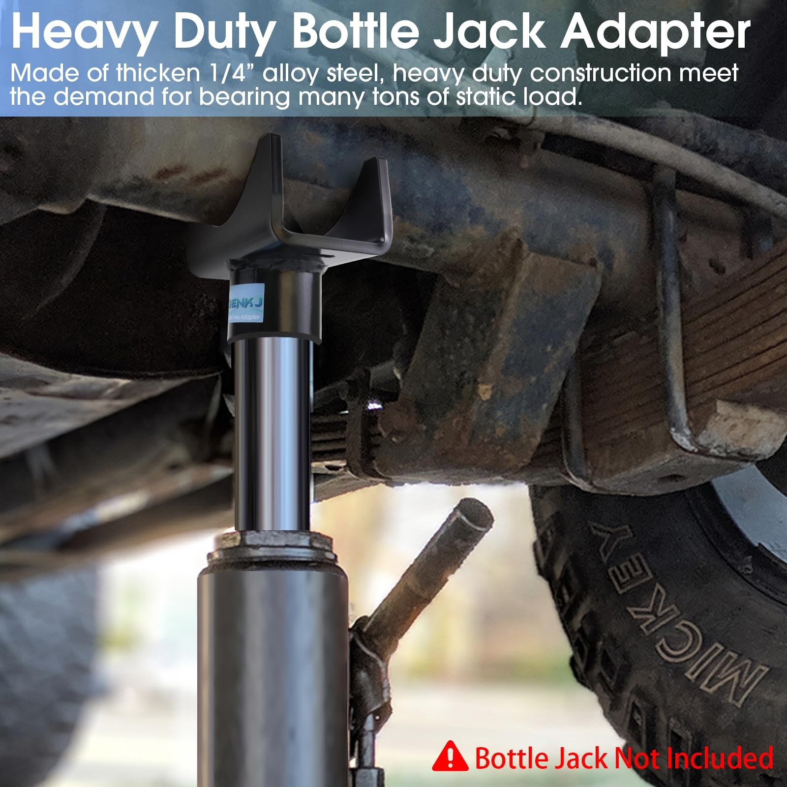 Bottle Jack Axle Adapter Lifting Saddle for 2″ 3″ 4″ Round & Square Black