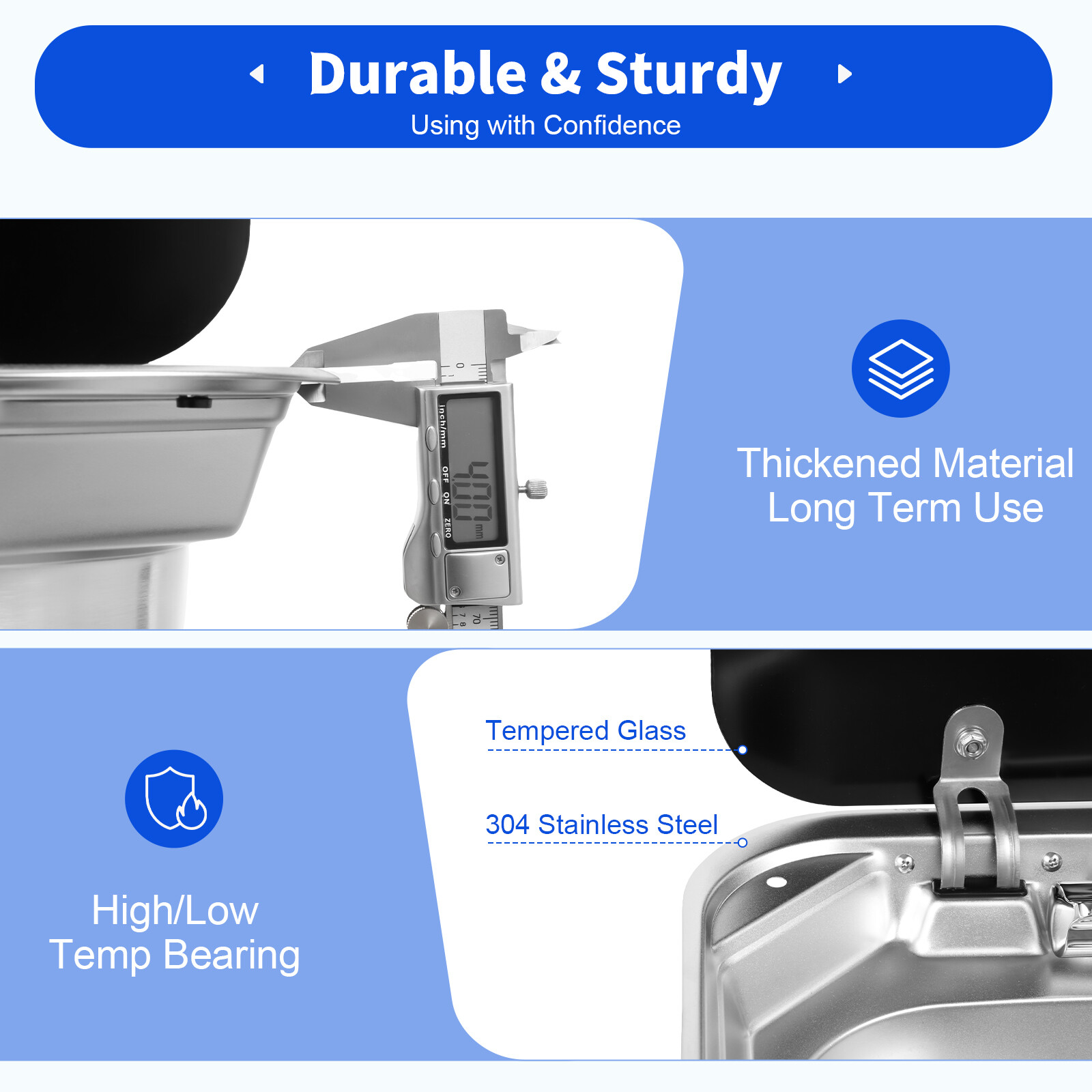 RV Kitchen Sink Unit Caravan Camper Hand Wash Basin with Faucet Stainless Steel