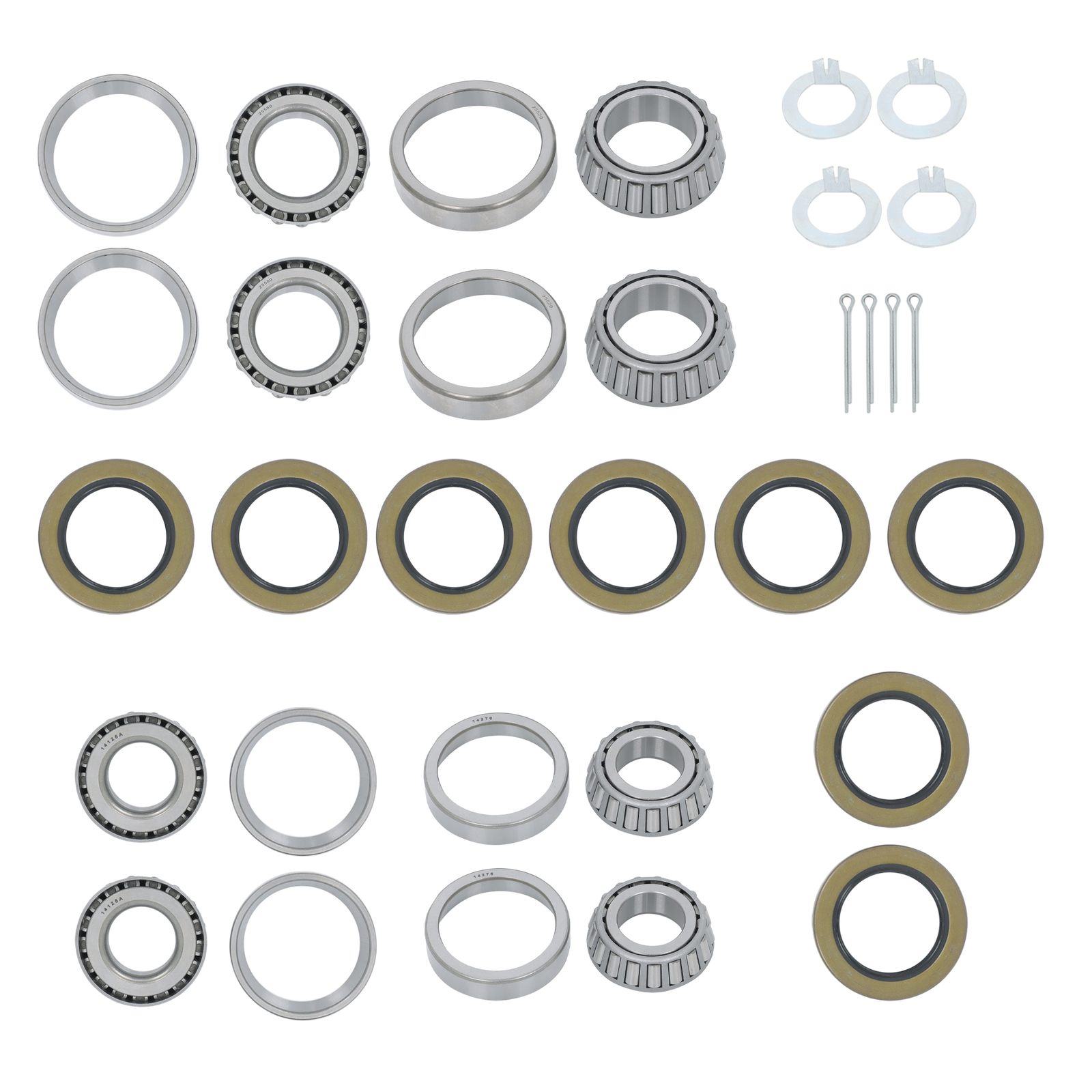 14125A 4Set Trailer Bearing Kit Fit For 1.25″ to 1.75″ 5200-7000Lbs Trailer Axle