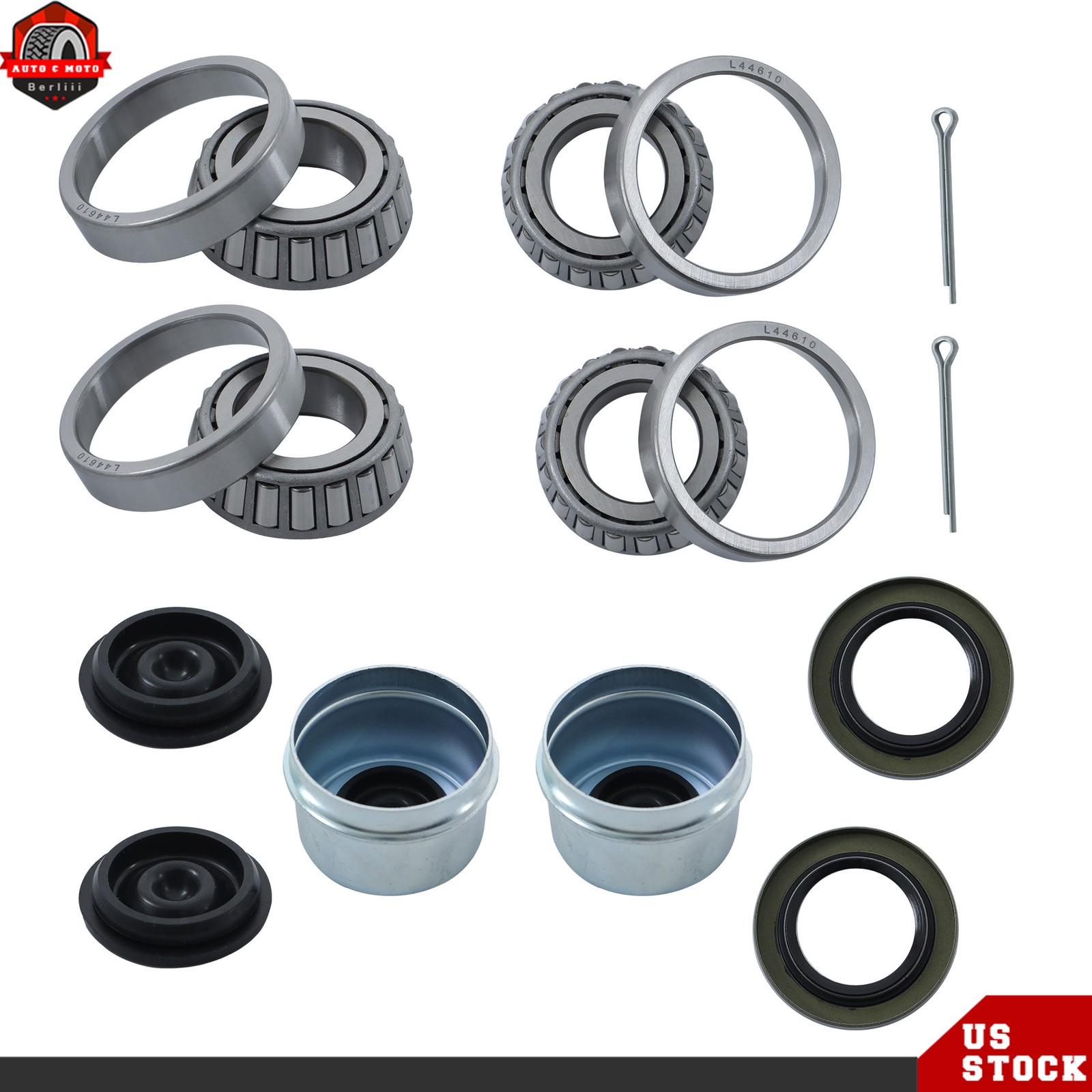 2 Set L44643 L44610 Boat Trailer Bearing Kit For 1″ 2000-2200 Lbs Trailer Axle