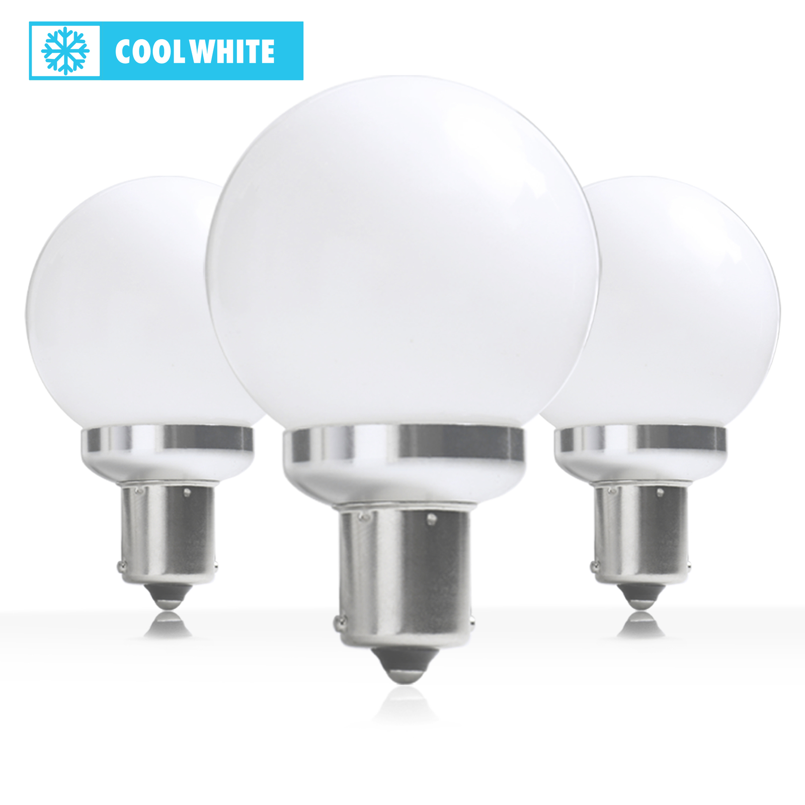 Leisure LED Vanity 12 Volt RV Led Light Bulbs BA15s 1156 for Trailer Boat CW 3PK