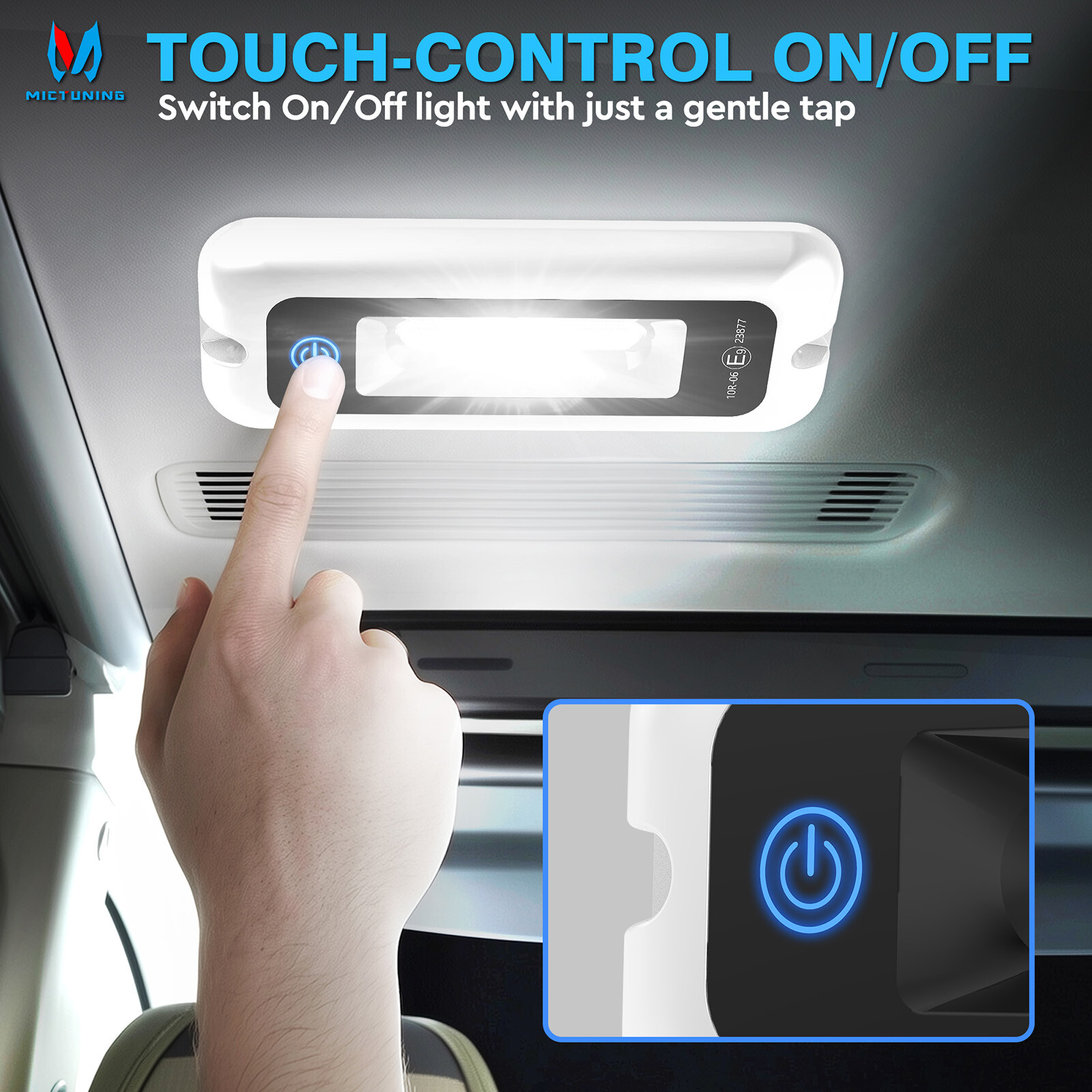6in/8 Inch RV Camper Interior LED Porch Lights 850LM LED Touch Switch White Lamp