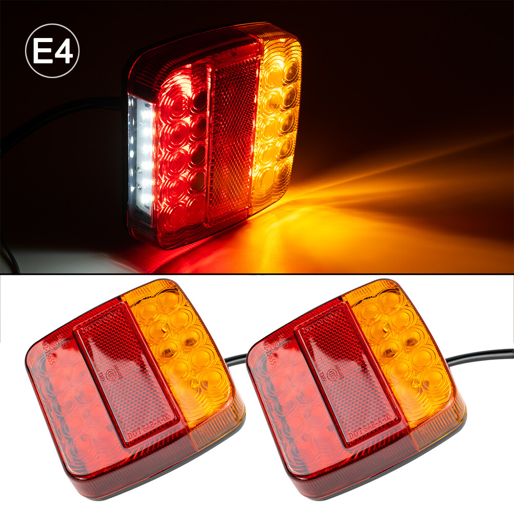 2X UPGRADE KIT TRAILER LIGHTS LED LIGHT SQUARE TAIL STOP INDICATOR TRUCK LAMP