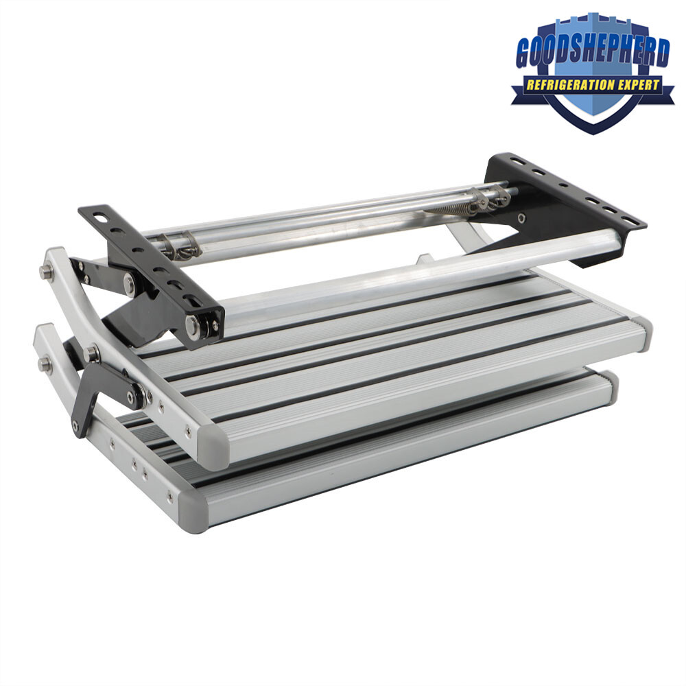 Pull Out Retractable Aluminum 2 Step RV Camper Platform Steps Stair Anti-Slip