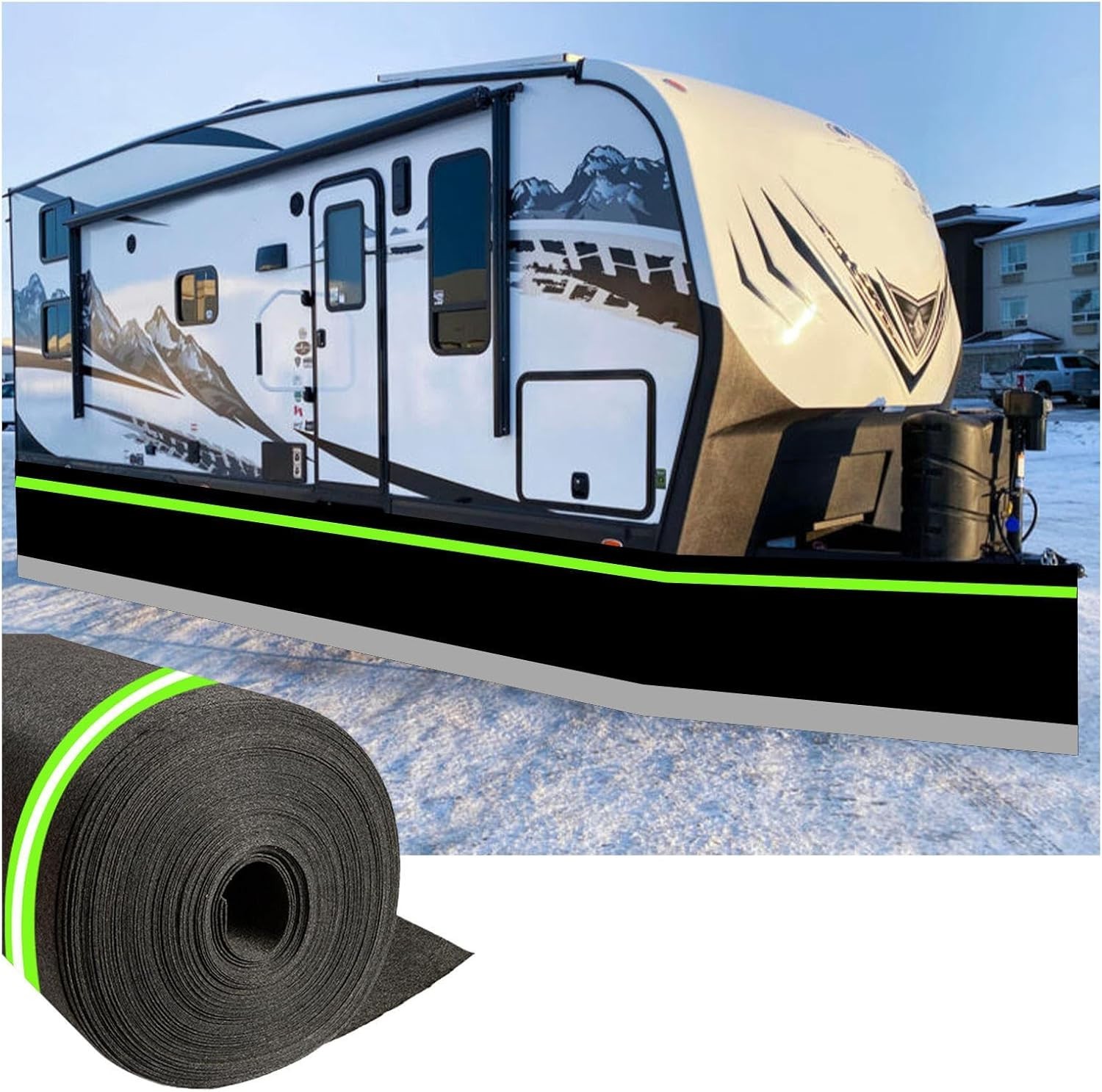 Versatile Waterproof RV Camper Skirting, 95cm Tall, 16m/52ft – Easy Installation
