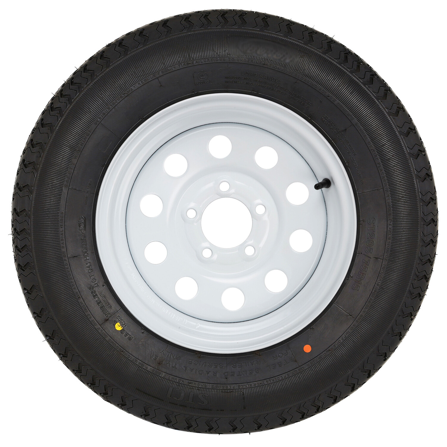 2 pack ST205/75R15 205 75R15 Radial Trailer Tire with Rim, 8-Ply Load Range D