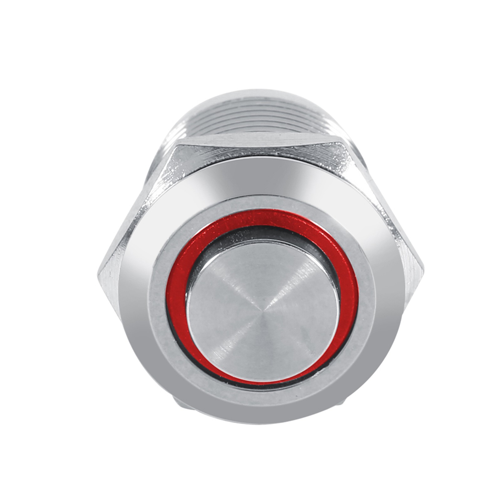 12mm Waterproof Metal Momentary Push Button High Flush 4 Pin Red LED 2V