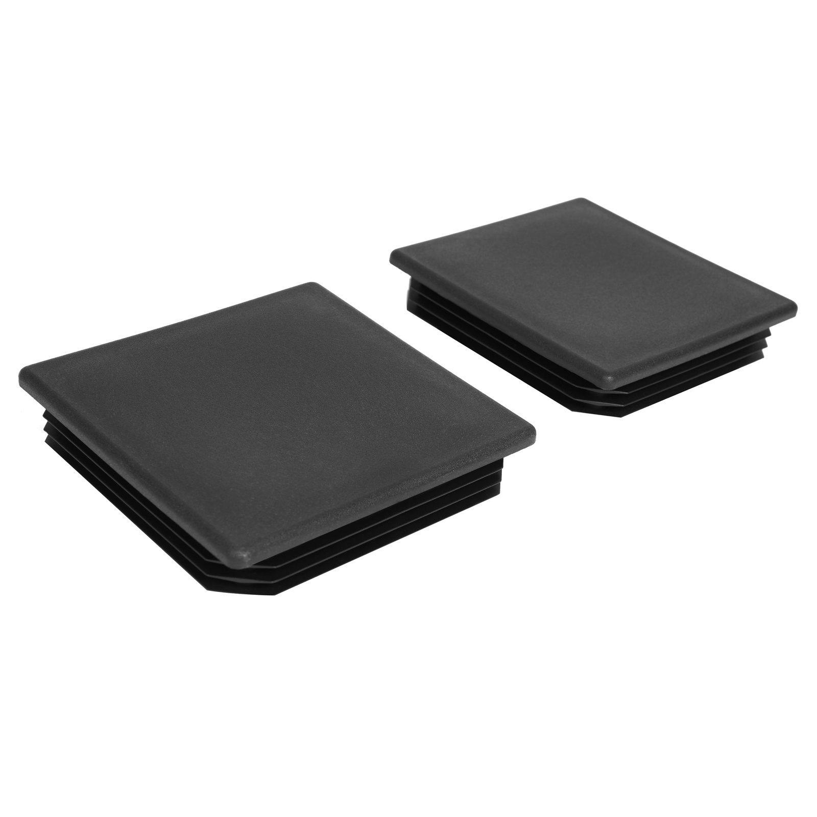 2PCS 4″ Square Bumper Plug For RV Camper Trailer Rubber Black