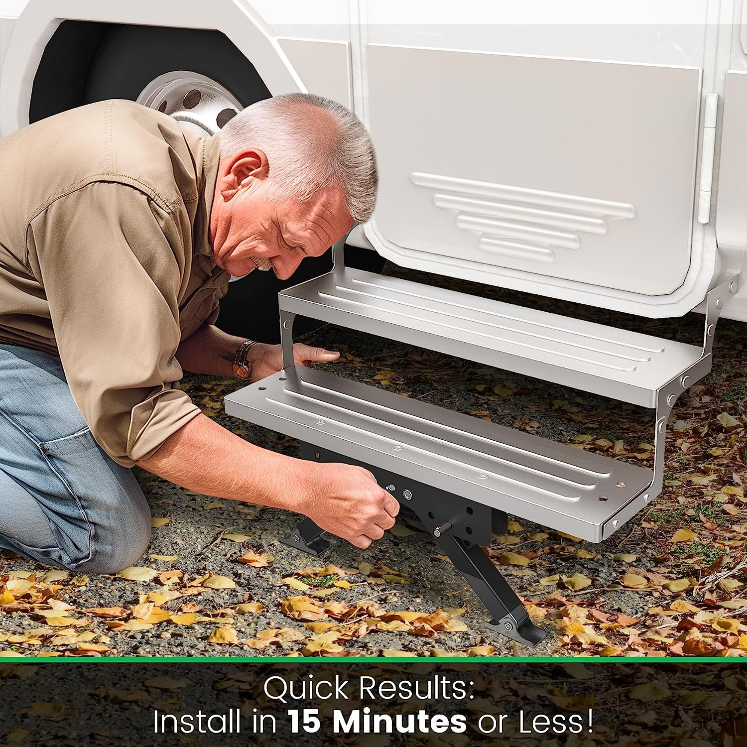 Marudina RV Step Stabilizer Kit for Travel Trailers and Motorhomes 2.8″- 11.4″