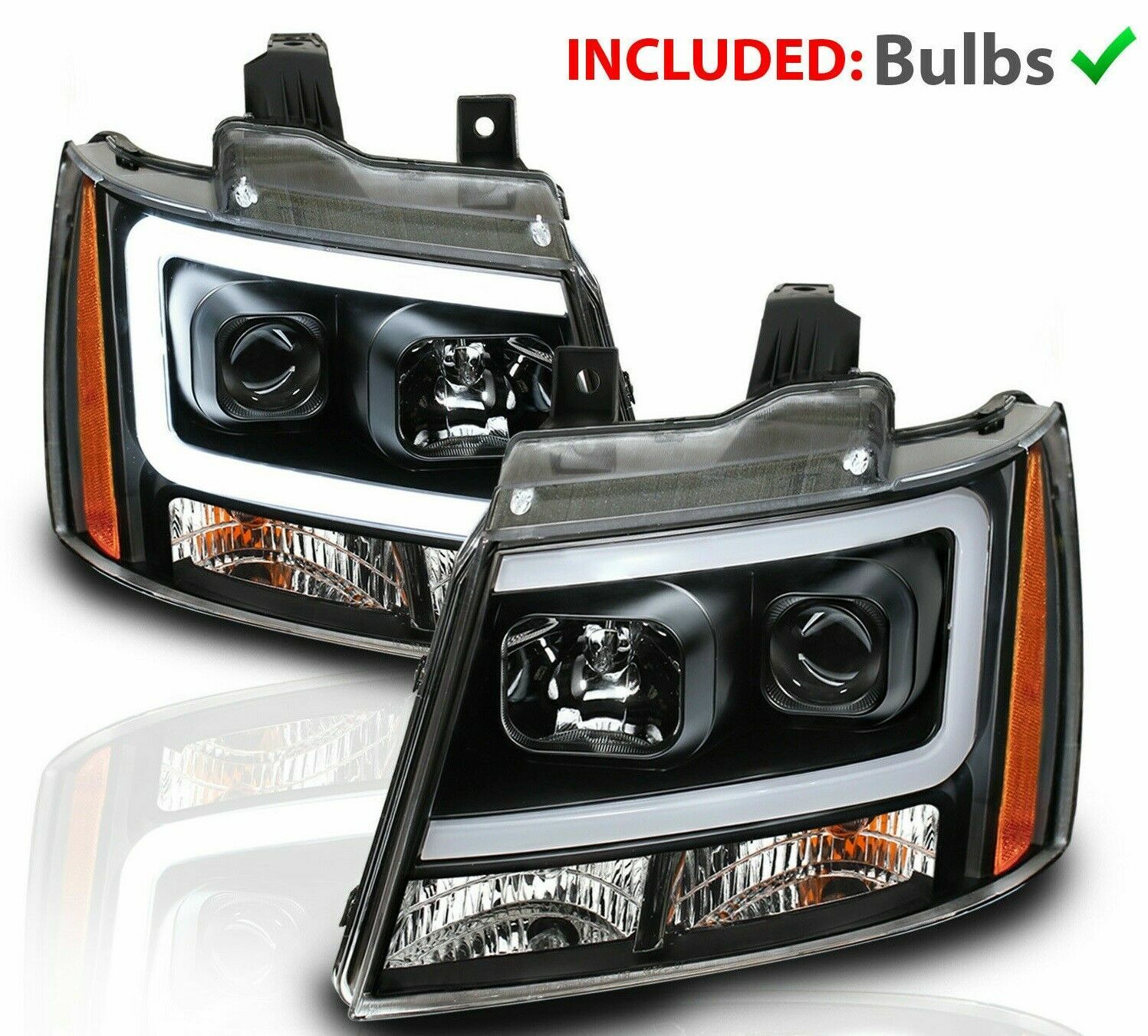 TIFFIN PHAETON 2008 2009 2010 BLACK PROJECTOR HEADLIGHTS HEAD LAMPS LED RV