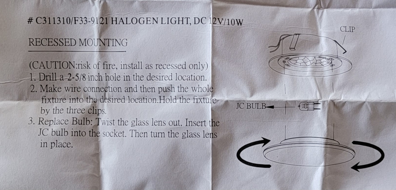10 Pack RV 3″ Halogen Puck Light Glass Lens 12V Recessed C311310 / F33-9121 New