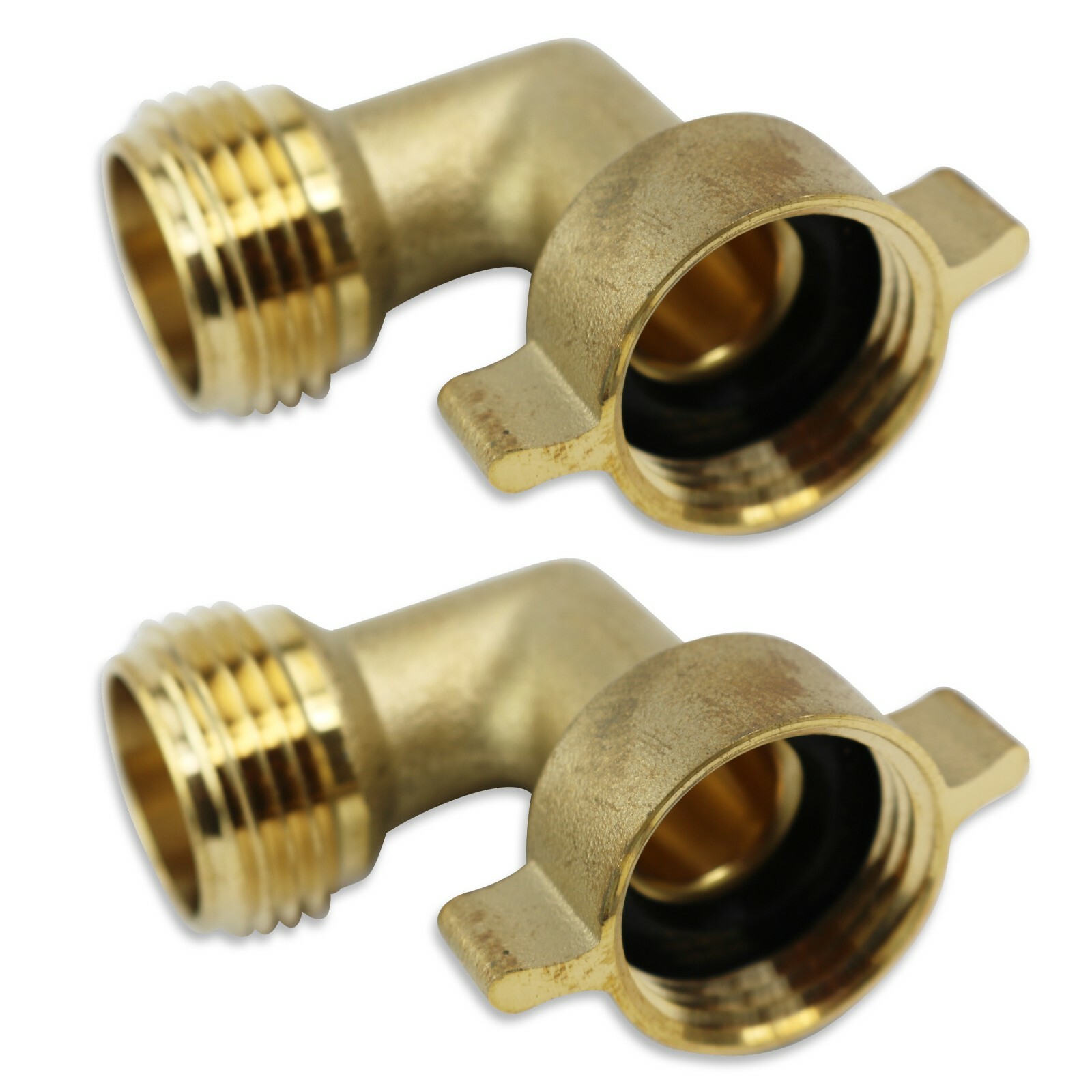 2 PACK Leisure Coachworks 90 Degree Hose Elbow RV Water Fitting Solid Brass 3/4″