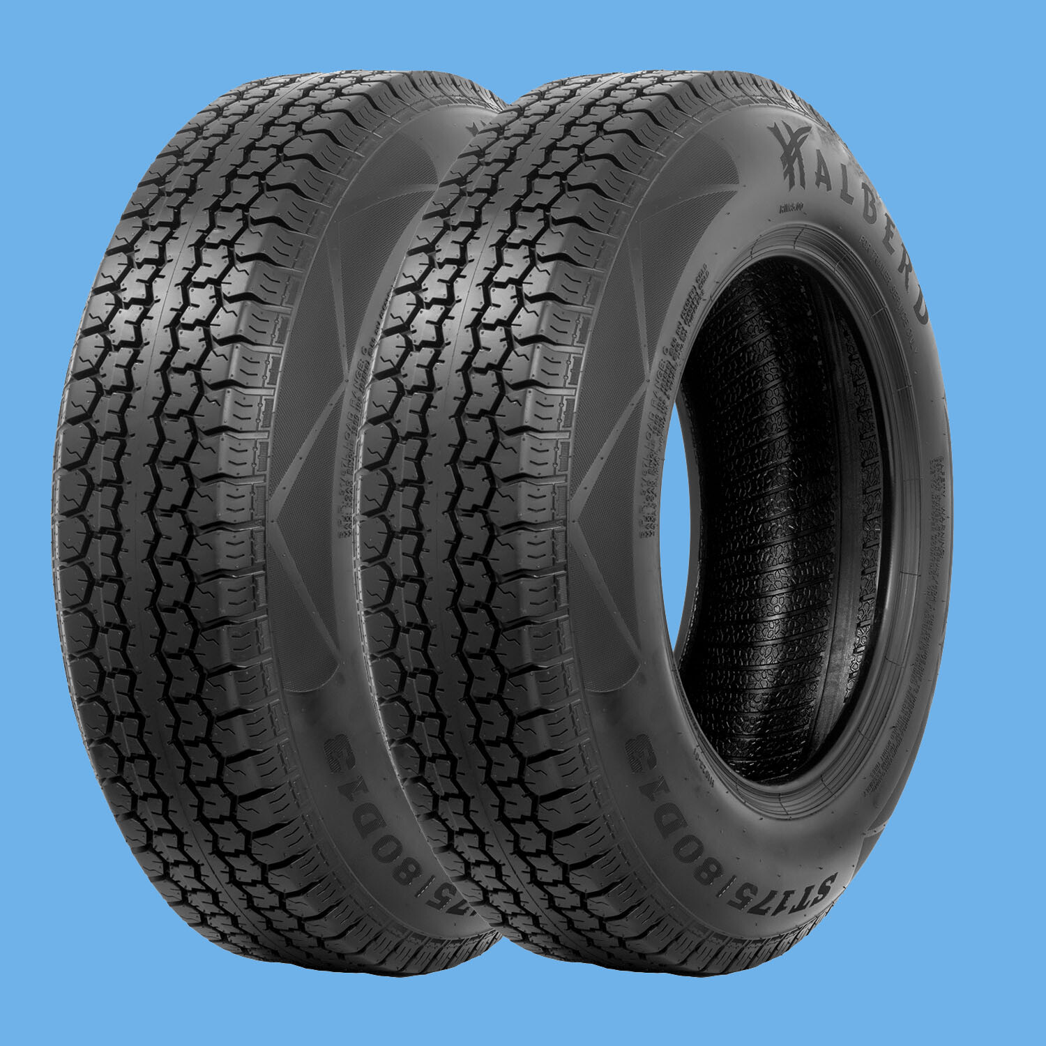 Set 2 Premium ST175/80D13 Trailer Tires 175 80 13 Heavy Duty 6Ply Load Range C