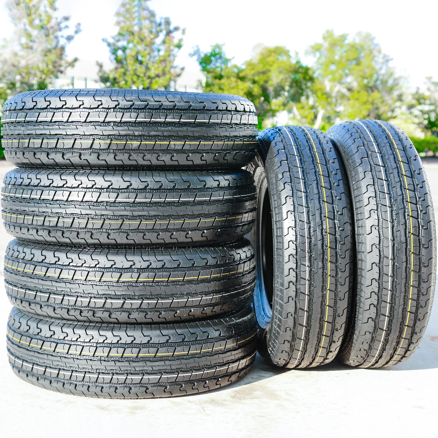 4 Tires Roundrule ST Hikee Semi-Steel ST 225/75R15 Load F 12 Ply Trailer
