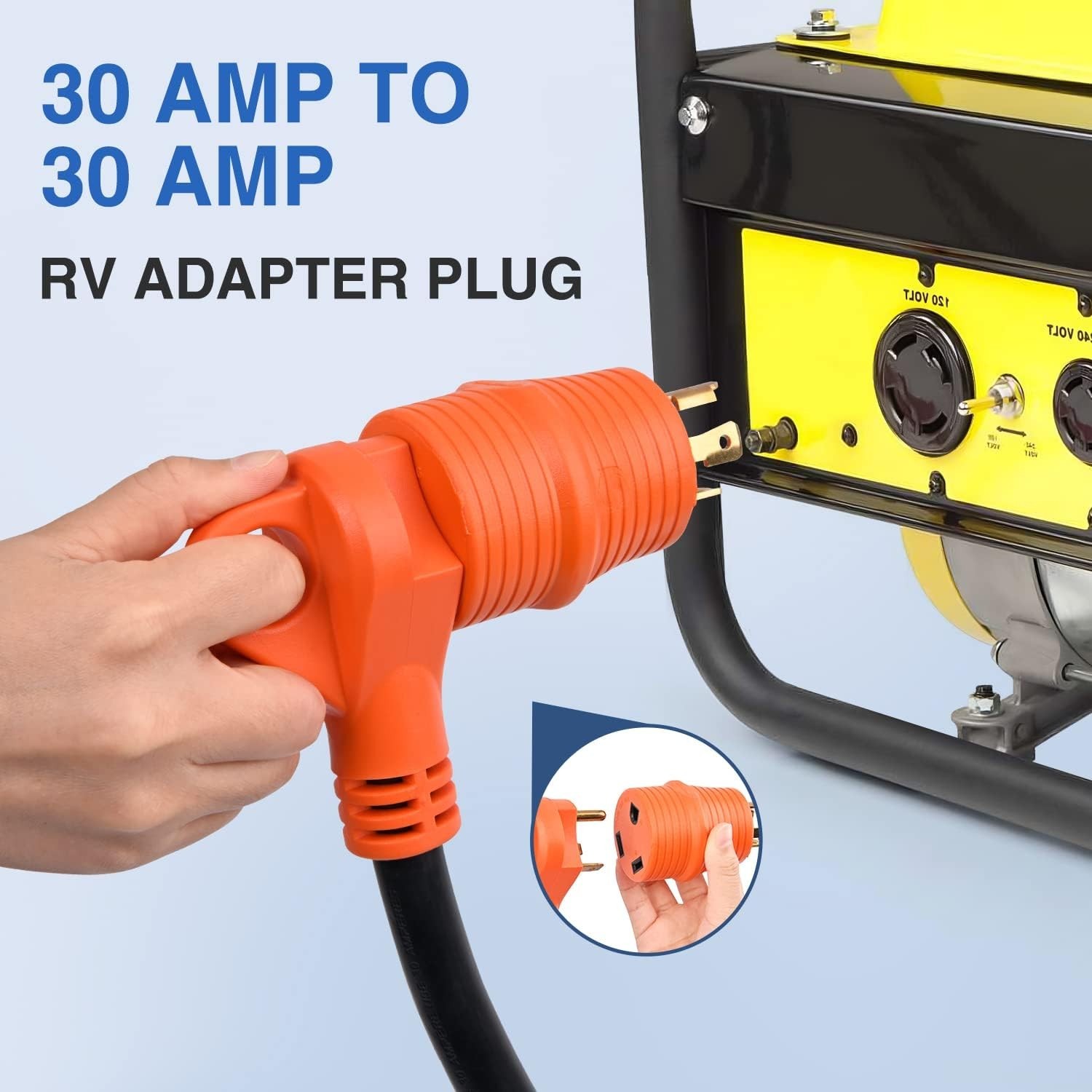 Ultra Compact 30 Amp RV Power Adapter – NEMA Rated 125 Volt Converter