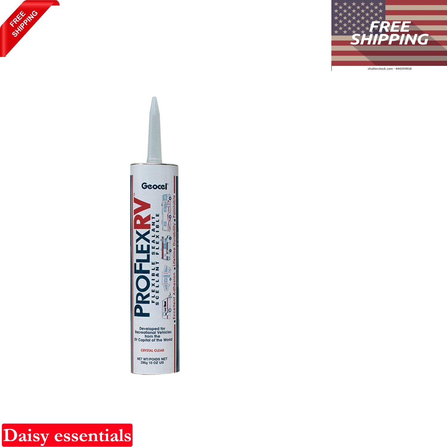 Pro Flex White RV Sealant 10 oz Waterproof Silicone Flexible Adhesive
