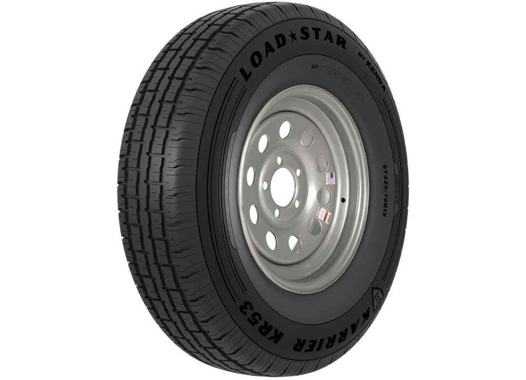 Americana Tire & Wheel 35364 ST205/75R15 C KR53 On 15×5/4.5 Silver Mod