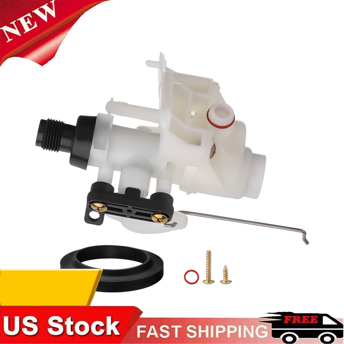 V Toilet Water Valve Replacement For RV Part# 31705 White Upgraded Durable