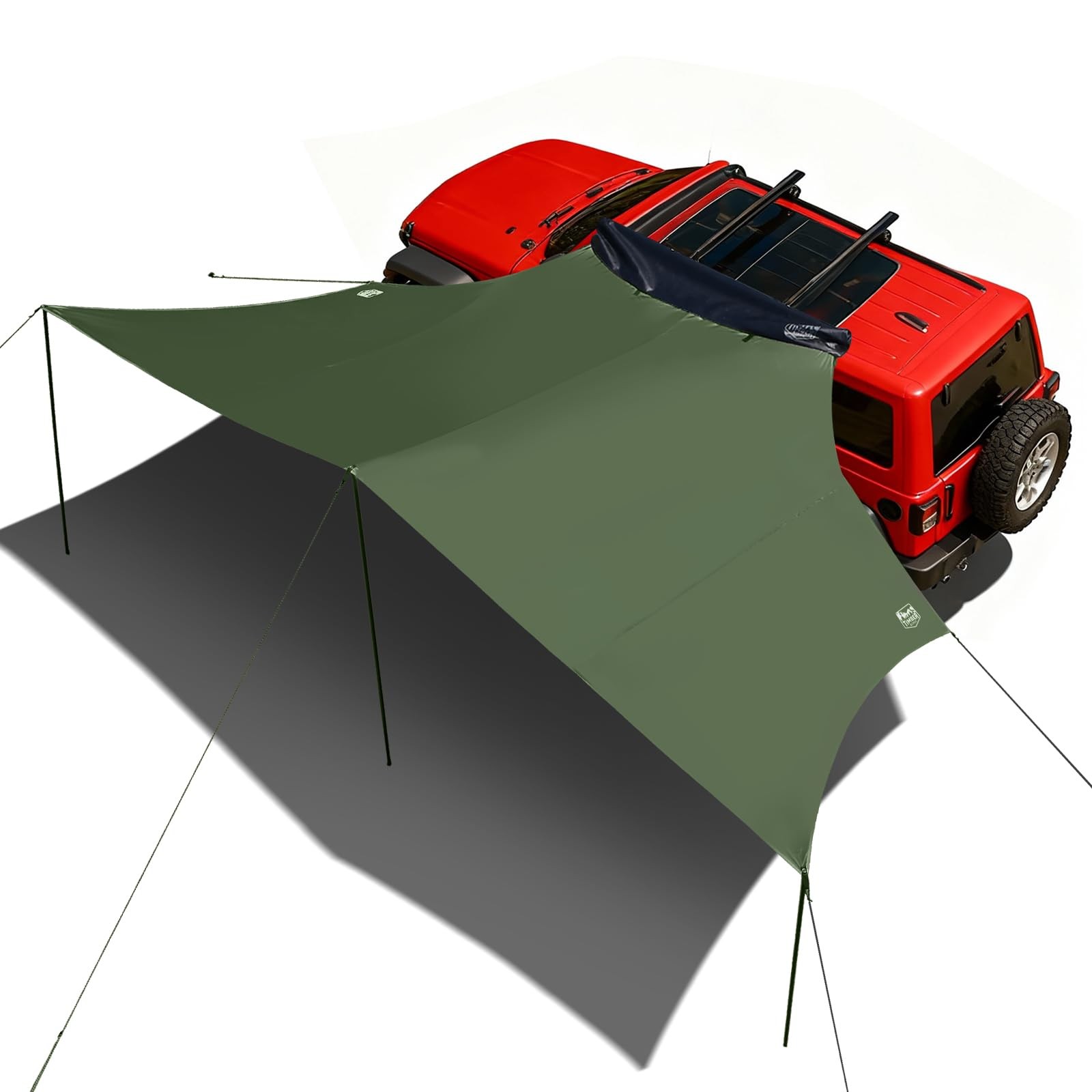 TIMBER RIDGE 19×9.8ft Retractable Vehicle Awning with 19×9.8ft, Green