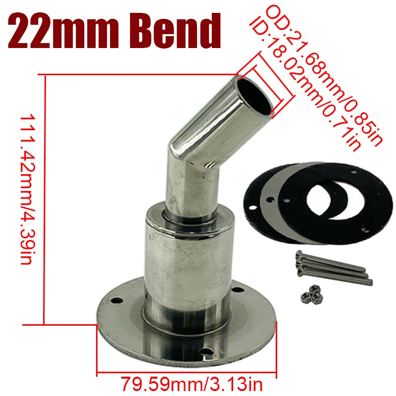 22/24mm Thru Hull Exhaust Skin Fitting Tube Pipe Air Diesel Heater Straight/Bend