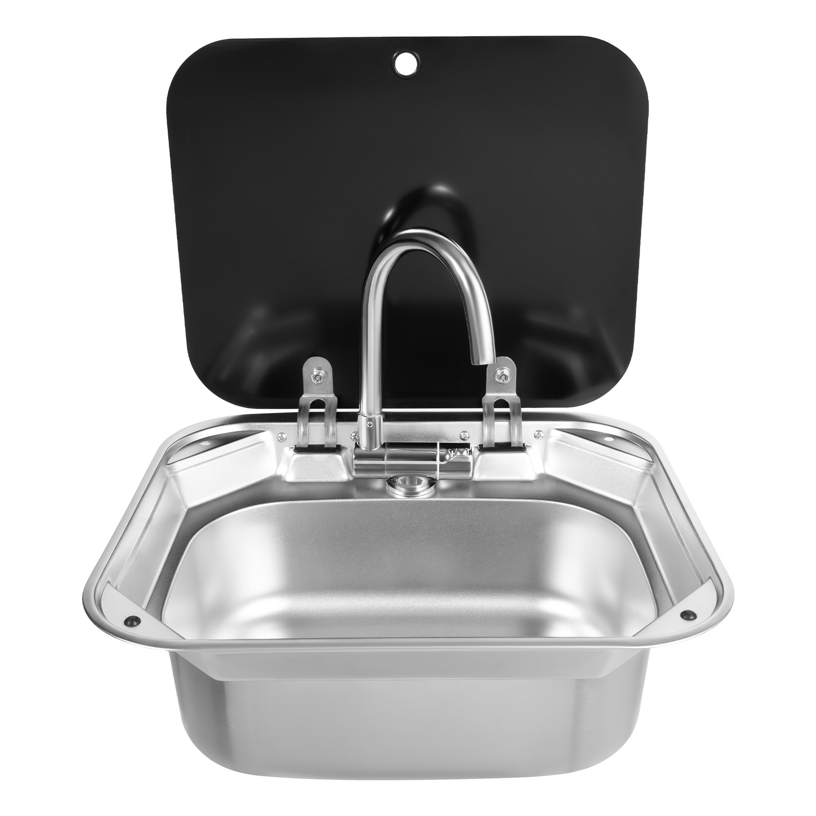 RV Kitchen Sink Unit Caravan Camper Hand Wash Basin with Faucet Stainless Steel